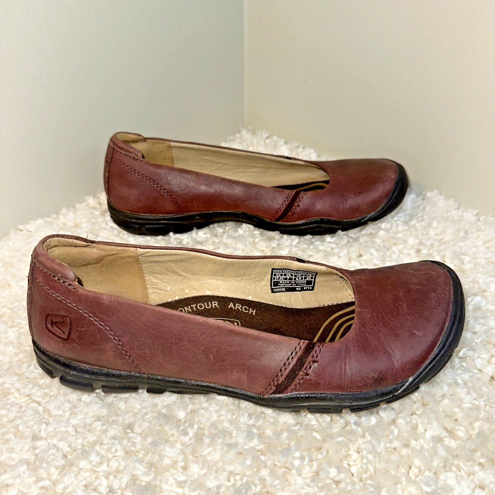 Scarpe ballerine Keen Delancey CNX da donna 7 ballerine in pelle bordeaux slip on