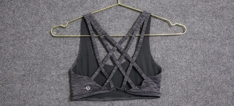 Lululemon Sports Bra Women 4 Gray Energy Train Run Yoga Gym Padded Athleisure - Image 2 of 4