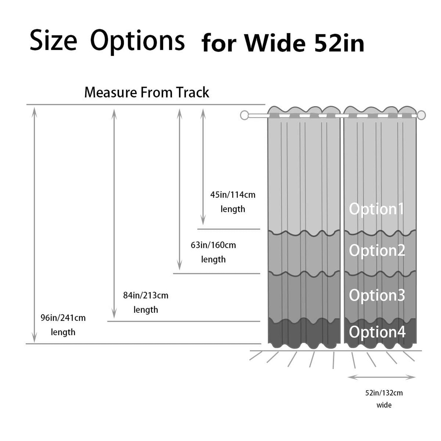 HOMEIDEAS Blackout Curtains 52 X 45 Inch Length Set of 2 Panels Greyish White...