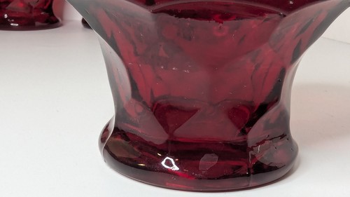 Set 5 Bicchieri Vintage Rosso Rubino Georgiano a nido d'ape 3" Leggi bene - Foto 17 di 24