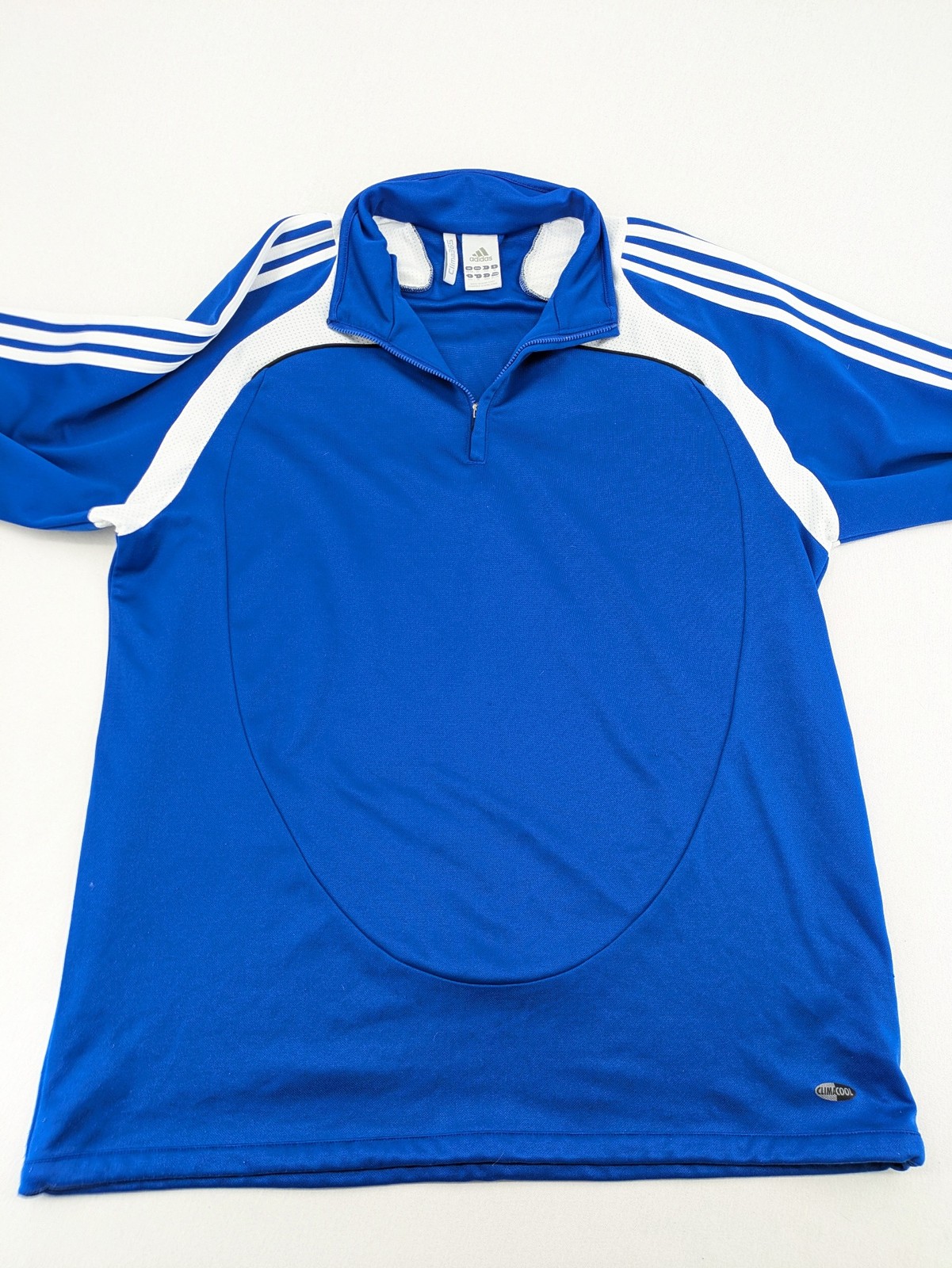 Adidas Herren Trainingspullover Gr XL Blau Langarmshirt ClimaCool 1/4 Zip image 8