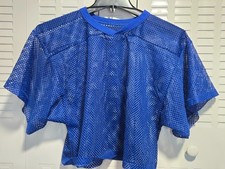 Vintage Blue Mesh Football Practice Jersey Blank Pullover No Tag