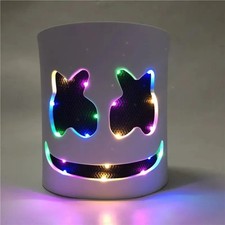 Light Weight Eva Foam DJ Marshmallow LED Halloween Helmet Mask Batteries