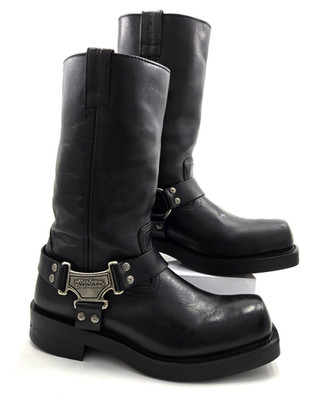 Harley Davidson Mens Size 9.5 Mega Harness Black Leather Motorcycle Boots D91345