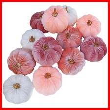 Mini Faux Velvet Pumpkins Decor Set for Fall Halloween Thanksgiving - Indoor ...