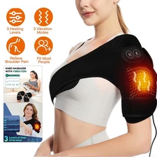 Cordless Shoulder Heating Pad Heated Shoulder Wrap Vibration Massager Heated NEW