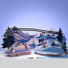 J12-Alpine Skiing Pop Up Card for Birthday, Father's Day, Thank You, Graduat