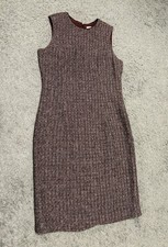 Carolina Herrera Wool Blend Sleeveless Sheath Dress Size 8 Made In Italy