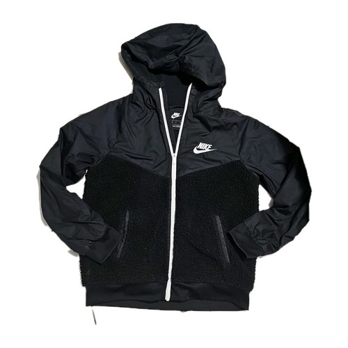 Nike Sportswear Boy's Sherpa Windrunner Full-Zip Jacket Black CZ4521-010 Size XL