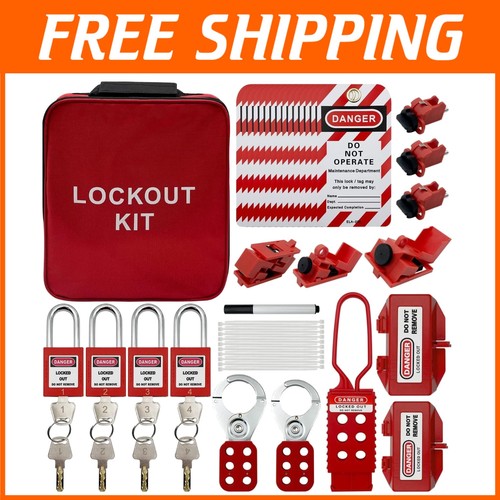Heavy-Duty Lockout Tagout Kit - Circuit Breaker Safety Lock with Tags ...