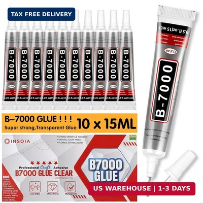 10 PCS 15ml B7000 Rhinestone Glue Clear - Super Glues for Bedazzling with Precis