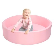 Extra Large Foam Ball Pit 51"x12" Indoor Toddler Playpen, Light Pink No Balls 