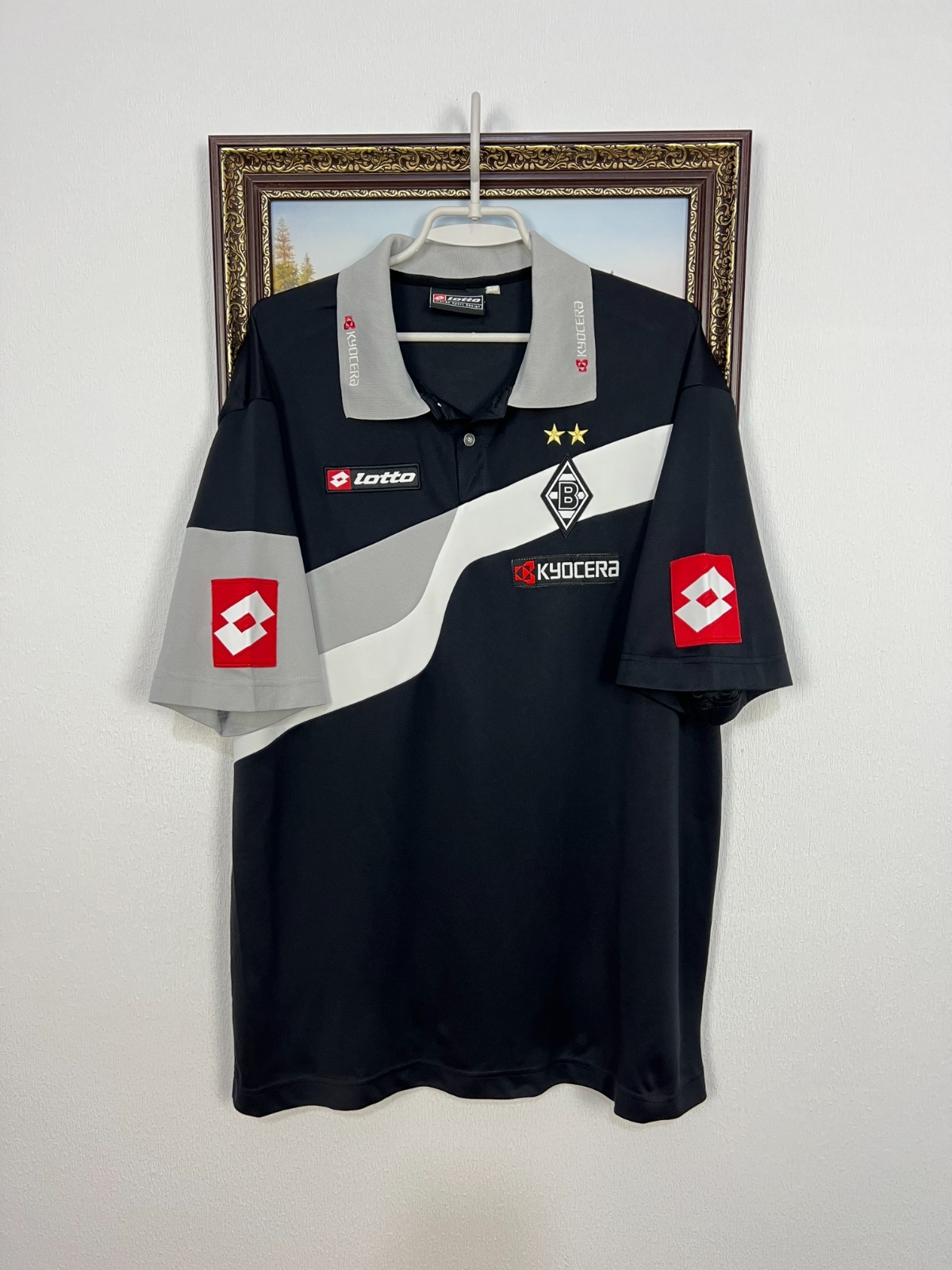 Vintage Lotto Borussia Monchengladbach Football Polo Train Shirt Jersey Size XL
