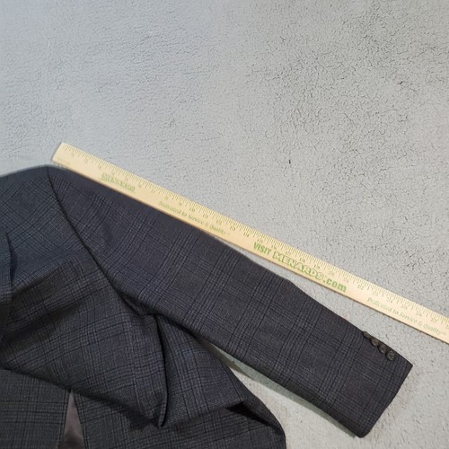 Ralph Lauren Blazer Sport Coat Jacket Mens 44L Gray Blue Plaid 100% Wool - Picture 11 of 20