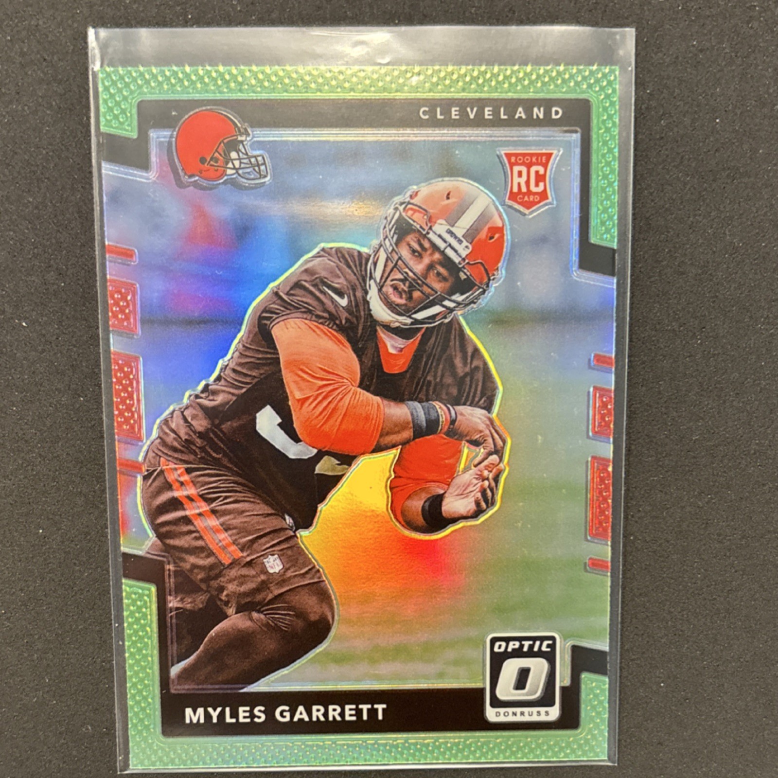 2017 Panini Donruss Optic Myles Garrett Rookie Lime Cleveland Browns DPOY