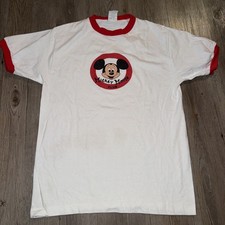 90's Disney Mickey Mouse Club Single Stitch USA Made Ringer T-Shirt Size Medium