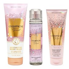 Set of 3 Bath  Body Works Champagne Toast Body Mist Shower Gel  Body Cream