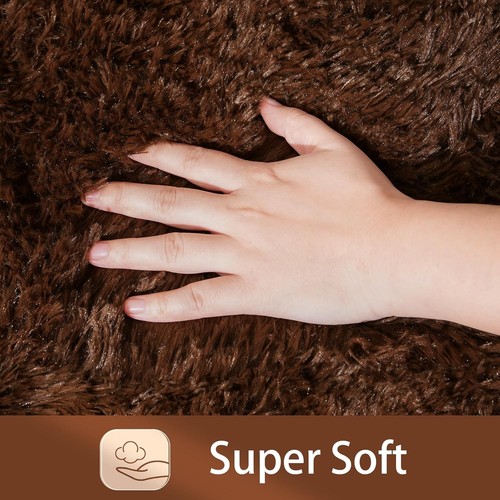 Small Rugs for Bedroom Brown Rug for Bedroom Bedside 2x3 Feet Chocolate Brown - Picture 6 of 6