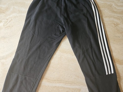 Adidas Mens Pants Medium Black White Stripe Logo Jogger Sweatpants Casual Sport - Picture 10 of 14