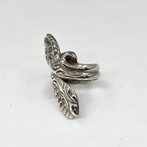 925 Sterling Silber Taxco Vintage Bypass Schlangenring größenverstellbar (I-56519) - Bild 6 von 10