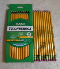 Ticonderoga Wood-Cased Pencils, 10 Pre-Sharpened & 12 Unsharpened #2 HB Soft