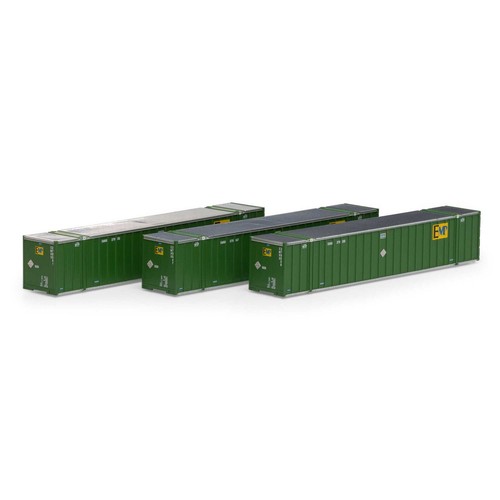 Athearn ~ Escala N ~ Contenedores Stoughton 53' ~ Paquete de 3 ~ EMP ~ Juego 2 ~ 17311 | Condition: New