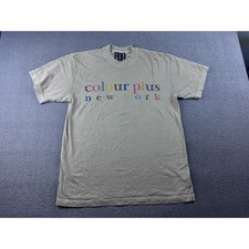Colour Plus Companie T-Shirt Men M Beige New York USA Made Short Sleeve Skate