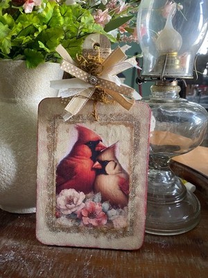 handmade cardnial cutting board decor