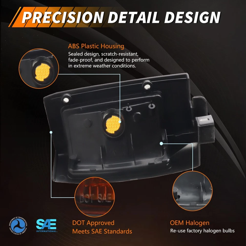 2X Luz de señalización lateral de esquina de estacionamiento negra para camioneta Nissan D21 1990-1997 Foto 4 de 4