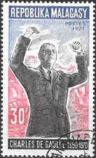 Timbre De Gaulle Madagascar 489 o - 86434FX