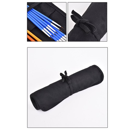 Roll Up Paint Brush Holder 22 Slot Canvas Open Top Design Spacious Capacity - Picture 13 of 24