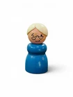 Vintage Fisher-Price Little People Wood Grandma Grandmother Granny
