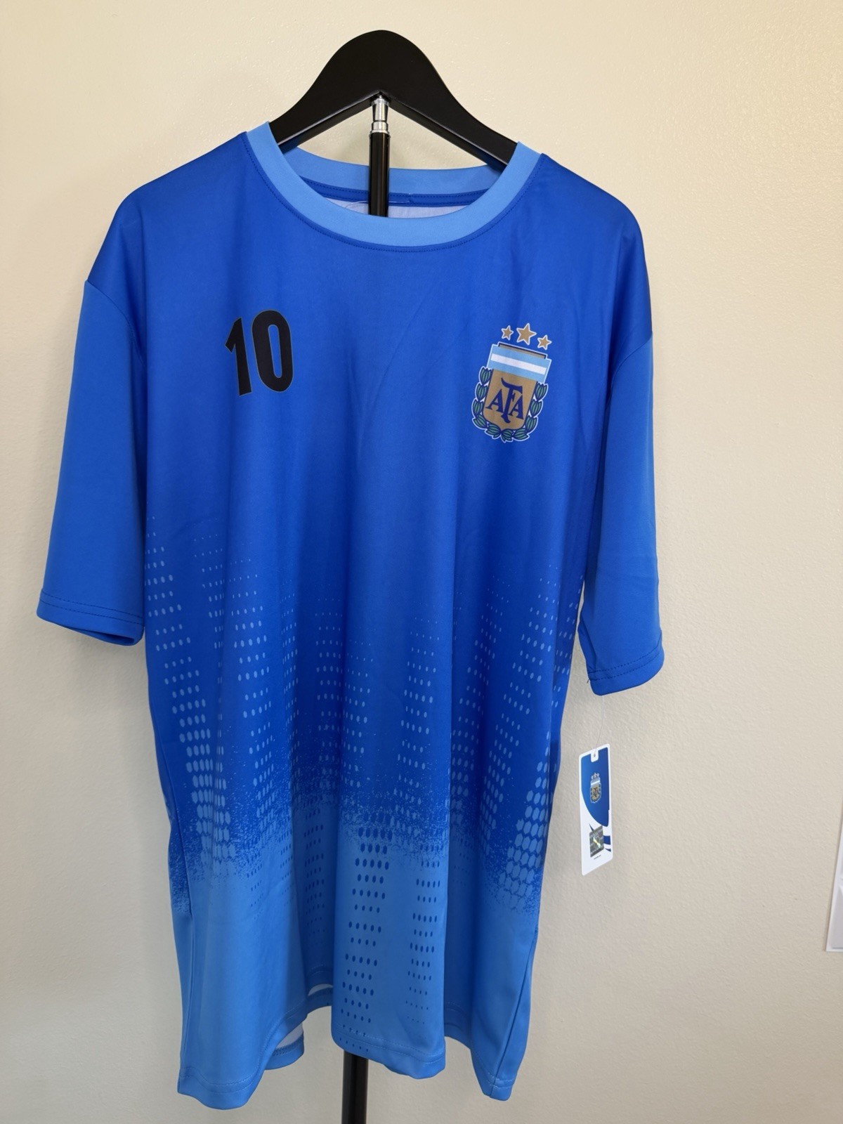 AFA Argentina Lionel Messi #10 Soccer Jersey Large Light Blue Official