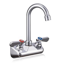 Leak-Free Kitchen Faucet Wall Mount 4" Center, Commercial Sink Faucet for Res...