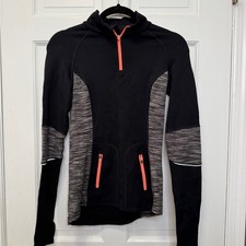 Sweaty Betty Half Zip Athletic Pullover Black  Gray Running Jacket Size XS