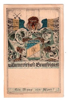 Studentika Ansichtskarte Turnerschaft Brunfrigas Braunschweig