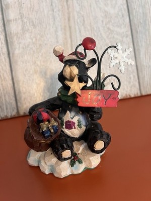 Greenbriar International Holiday Christmas Black Bears Snowflake Figurine 6 