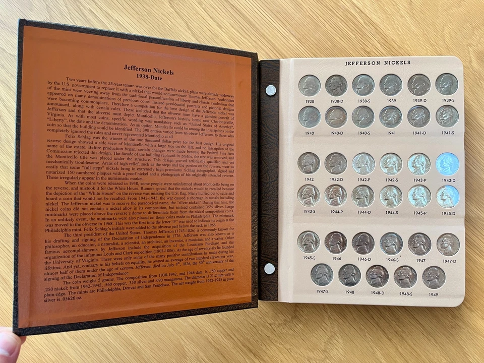 1938-2005 Jefferson Nickels BU + Proofs Dansco Album Complete Set - Image 3 of 4