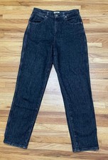 Wrangler Women's 27 Black Jeans Denim Cotton Mom Straight Leg Dark Wash Vintage