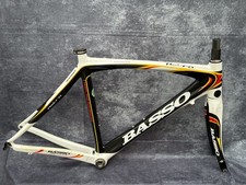 Telaio bici corsa carbonio Basso Astra frame quadri nero bianco RH 53 cm handmade