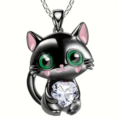 Cat Kitten Feline Jewelry Animal Pet Pendant Necklace Earrings