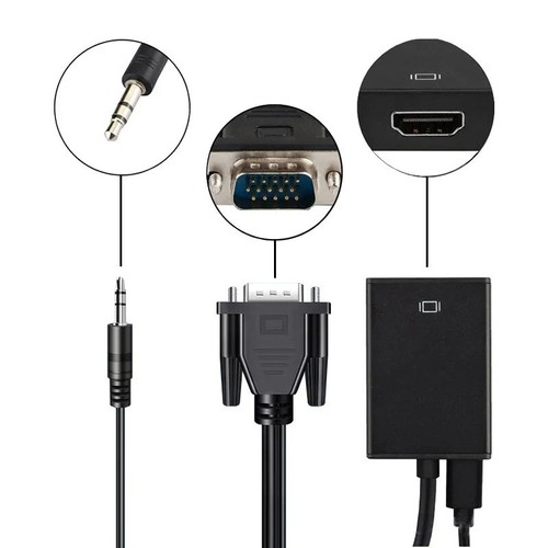 VGA INPUT to HDMI OUTPUT Video Audio Converter Cable Adapter 1080 For TV PC DVD - Picture 16 of 18