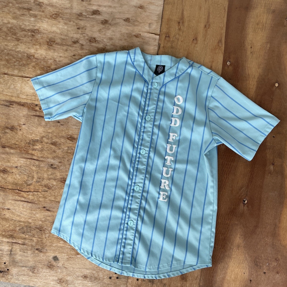 Odd Future OF Shirt Jersey Mens Small Blue Baseball Button