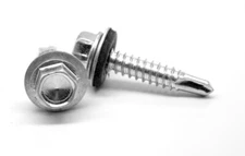 1/4"-14 x 1 1/4" BSD Self Drill Screw Hex Washer Hd with Neopr Wash Zinc