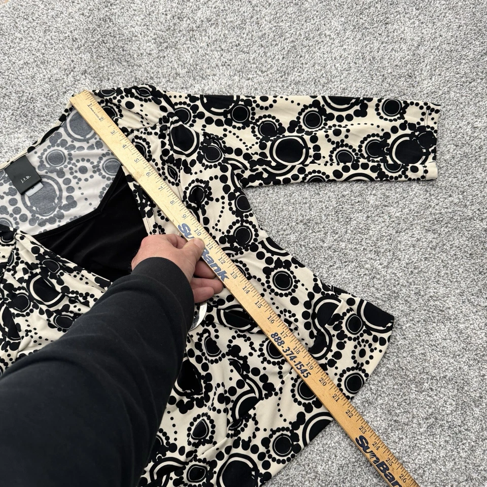 Top retrô anos 60 mod médio ousado círculos abstratos anel stretch clubwear saindo - Imagem 4 de 4