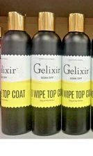 3 Bottles Gelixir Soak Off Gel - Top Coat No Wipe Refill 8 oz