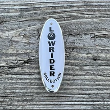  BICYCLE HEAD BADGE NAME PLATE CHOPPER LOWRIDER WHITE & BLACK NEW