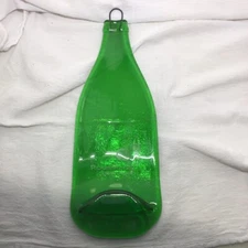 Melted Slumped Green Wine Bottle Spoon Rest, Cheese Board, Snacks or Wall Art