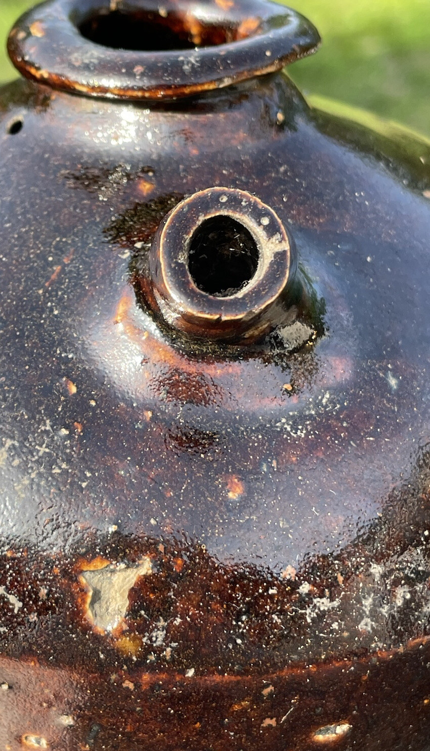 Antique Chinese Qing Dynasty Brown Glazed Soy Sauce Jug Pitcher Ewer