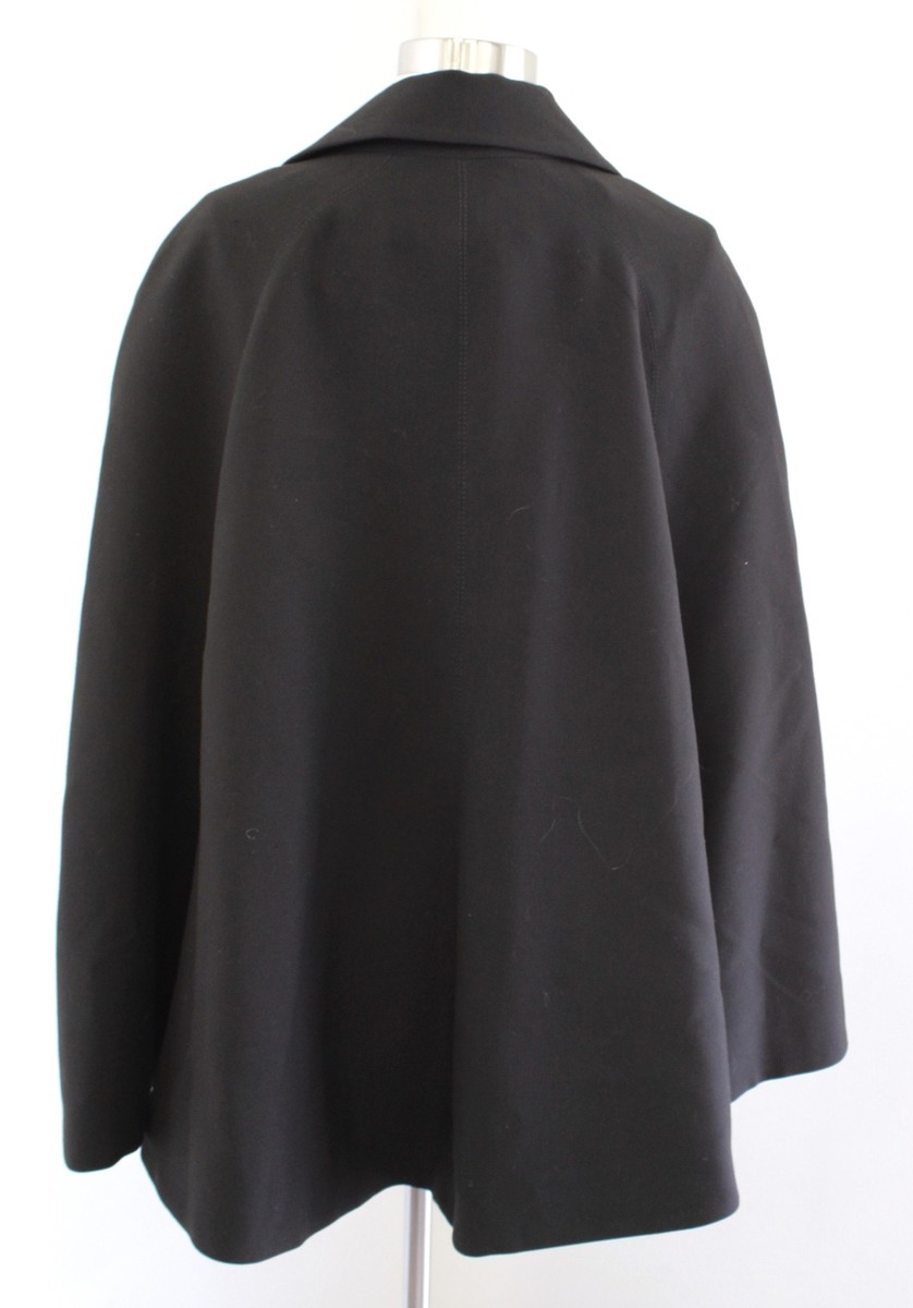White House Black Market Black Double Breasted Belted Cape